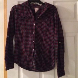 Red an blue plaid button down