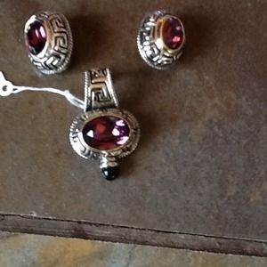 Three piece set pendent and earrings