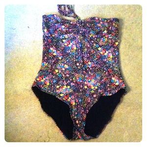 Old Navy floral bandeau style one-piece swimsuit.
