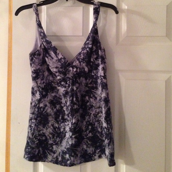 Blue and light blue top.