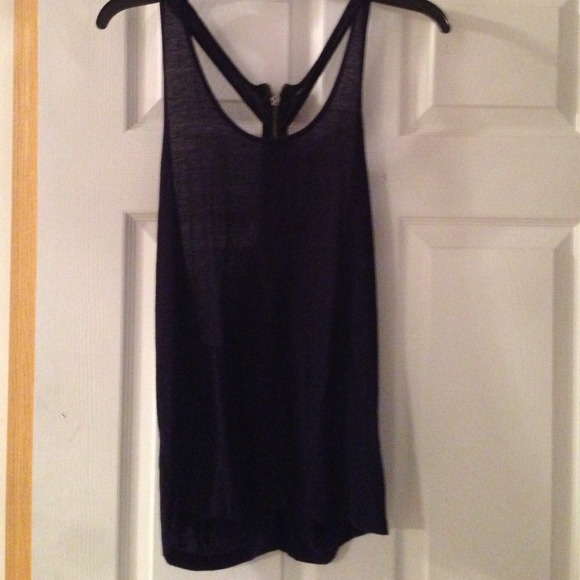 Navy Blue zipper back tank