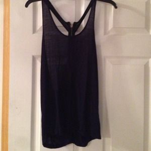 Navy Blue zipper back tank
