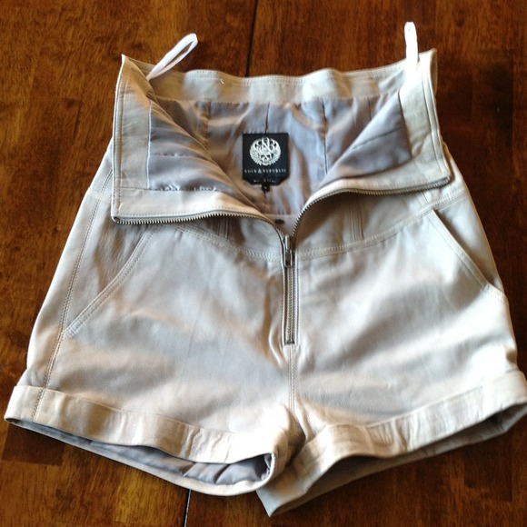 Rock&Republic women high waist leather shorts 6