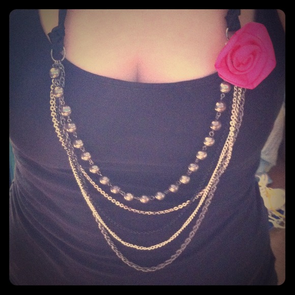 Long rose necklace