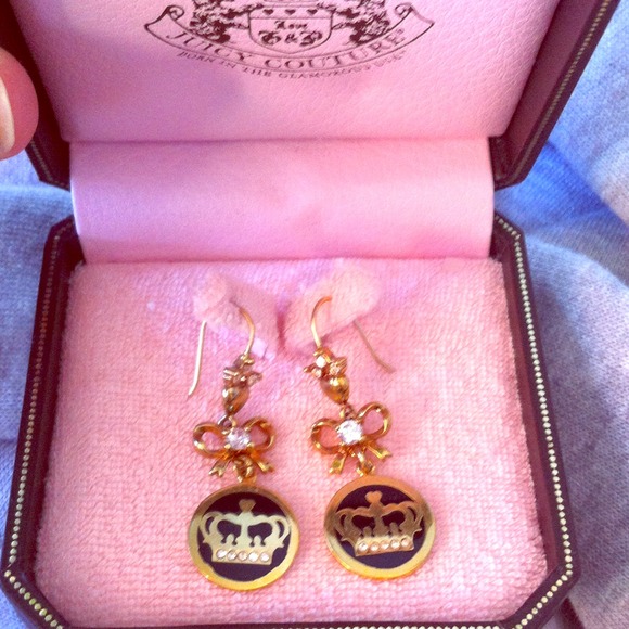 Gold crown Juicy Couture earrings