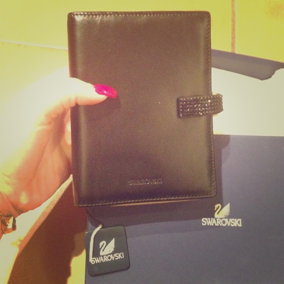 Authentic Black Leather Swarovski Address Book