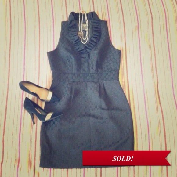 SOLD!!! ruffle neckline little black dress