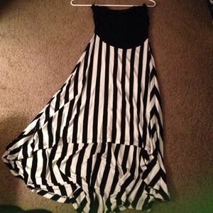 Stripe high/low dress.