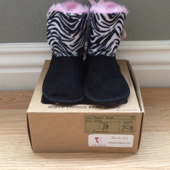Adorable pink lace zebra boots