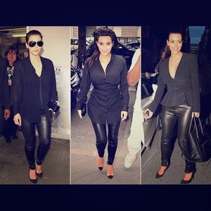 Faux leather legging