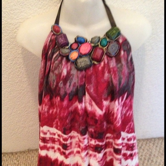 Host Pick! Halter Top with Stones- Bold Statement - Picture 2 of 2