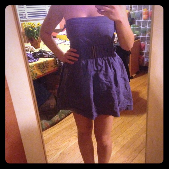 Purple Strapless dress