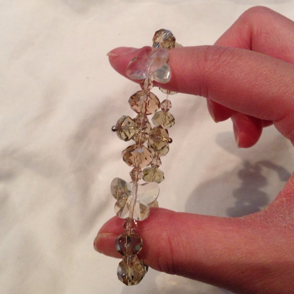 Gray butterfly crystal bracelet