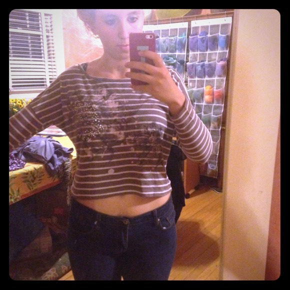 Striped sparkled top
