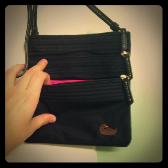 Dooney & Burke black nylon adjustable crossbody