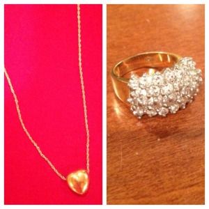 14k gold necklace and ring