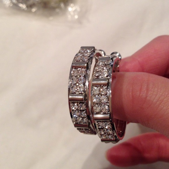 Small 2 crystal hoop earring