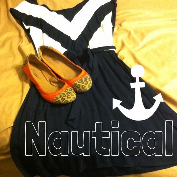 Navy and White Dress