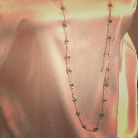 🎁GIFT IDEA! Kate Spade green and gold necklace