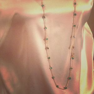 🎁GIFT IDEA! Kate Spade green and gold necklace