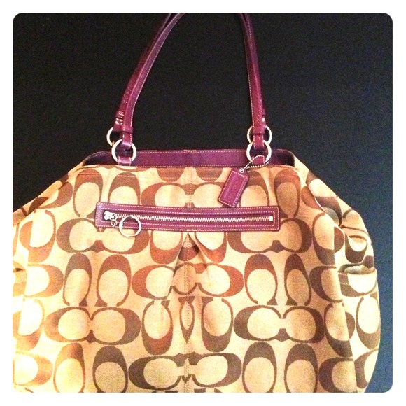 Coach brown/khaki canvas bag