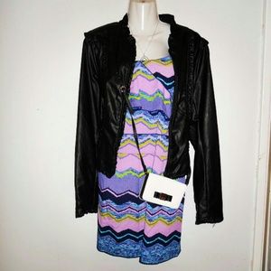 Purple tiered Chevron dress