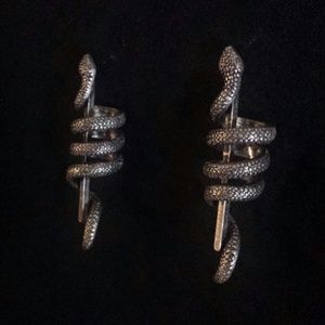Silver snake and bar earrings!