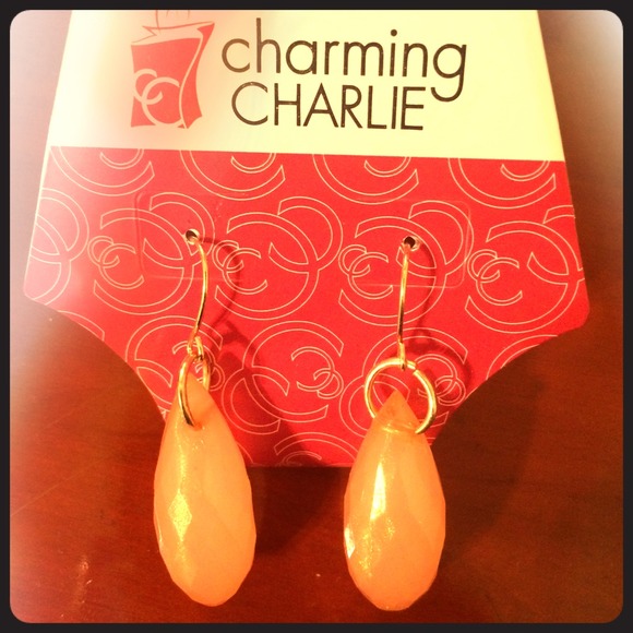 Peachy sparkle earrings!