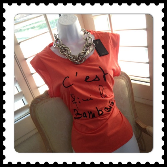 Guess "CS Muscle Cest La Tee" Deep Coral