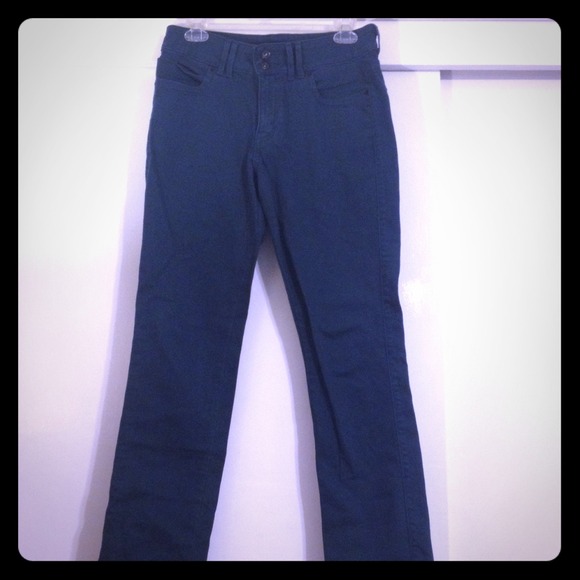 Mid rise skinny turquoise jeans