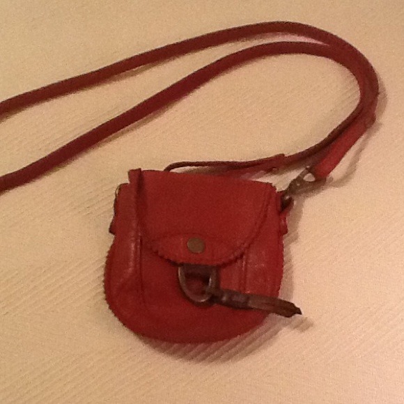 Lucky brand small leather purse, orange/red
