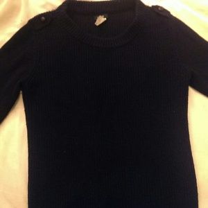 J Crew  navy blue100% wool sweater