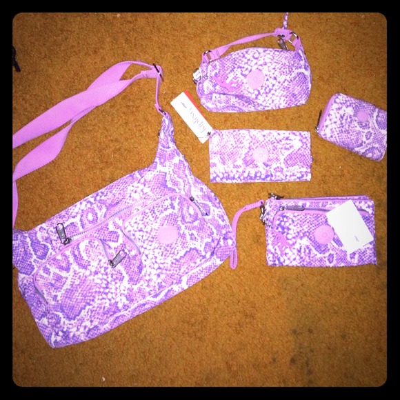Kipling purple lizard set
