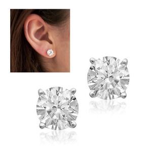 2 Carat Total Weight Sterling CZ Stud Earrings