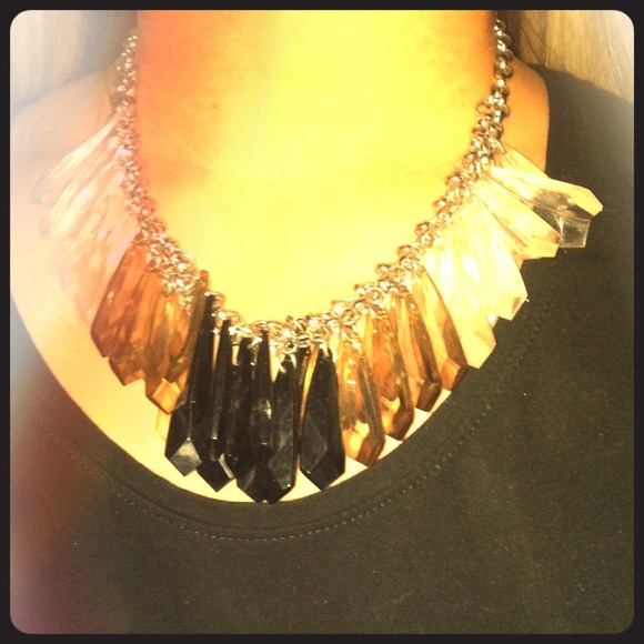 Ombré black, gray, and clear necklace!