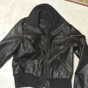 Black leather jacket