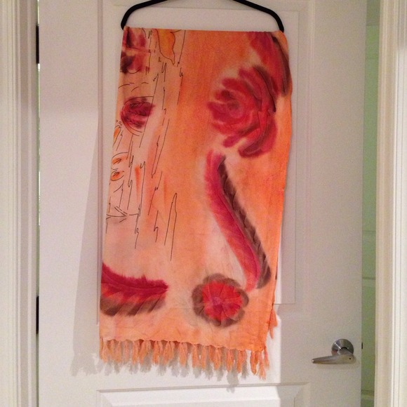 Peach and Coral Sarong Wrap