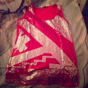 Beautiful christmas  top red-silver