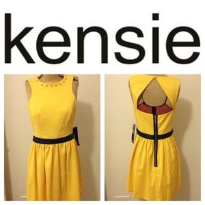 Cannery yellow studded dress