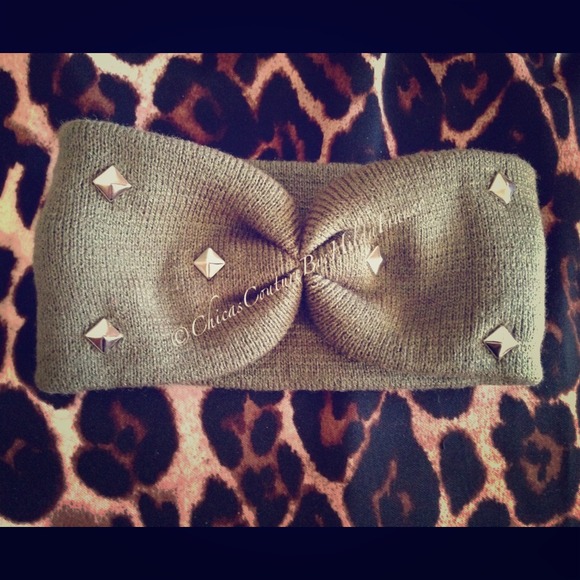 Studded knit turban