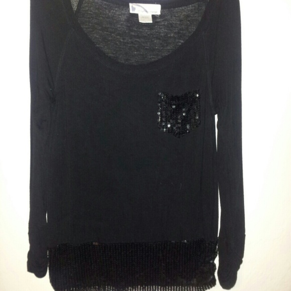 Black sequin long sleeved