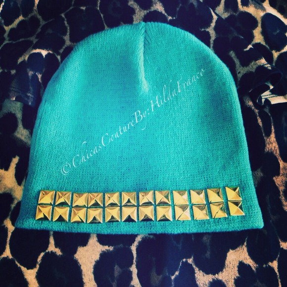 Studded knit beanie