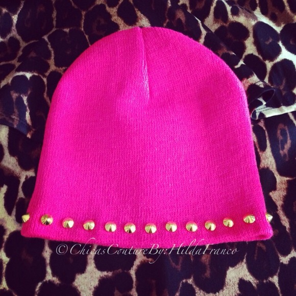 Studded knit beanie