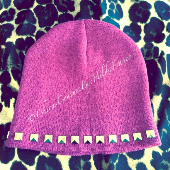 Studded knit beanie