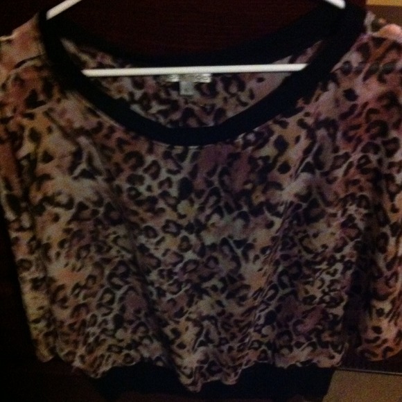 Cheetah chiffon blouse