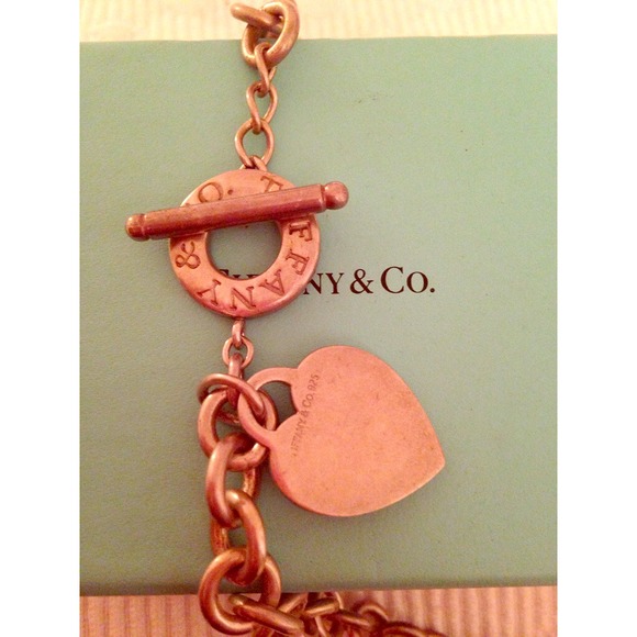 Tiffany & Co Stelrling Silver Heart and Toggle
