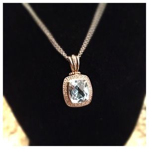 Blue topaz &diamonds triple strand macys necklace