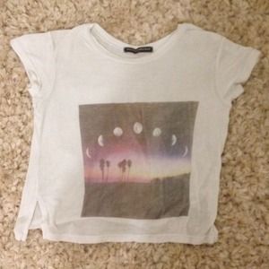 White moon designed crop top