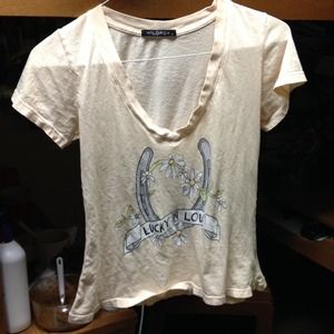 Cream lucky in love WILDFOX shirt