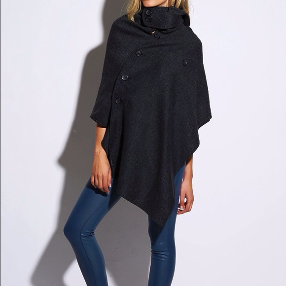 Asymmetric Hooded Cape